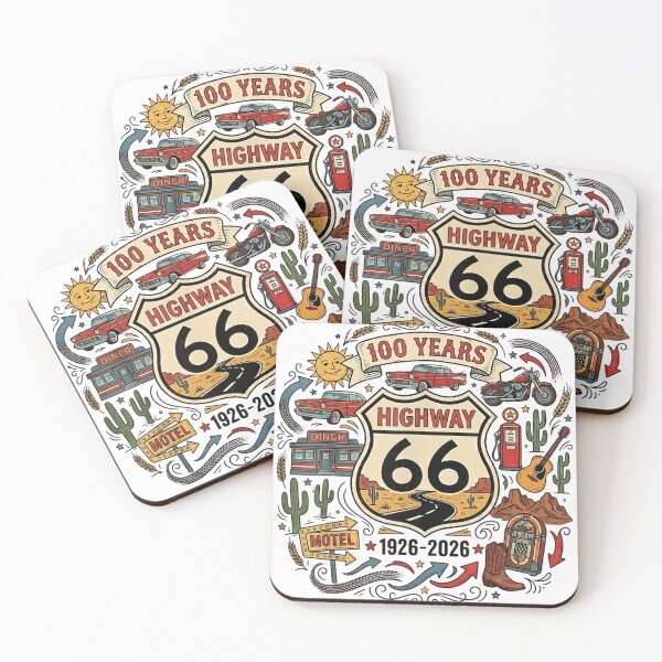 Item preview, Highway Route 66 100 Years Anniversary 1926 To 2026 Retro Americana designed and sold by HarinDonreka.