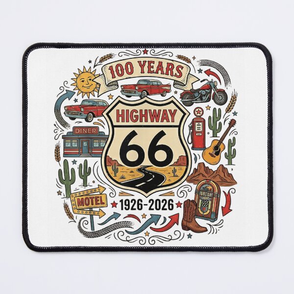 Item preview, Highway Route 66 100 Years Anniversary 1926 To 2026 Retro Americana designed and sold by HarinDonreka.