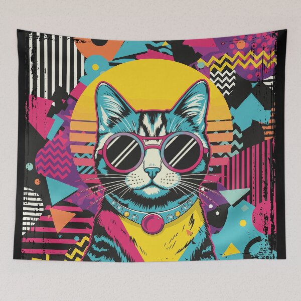 Item preview, Neon Pop Art Sunglasses Cat designed and sold by Fabrikola.