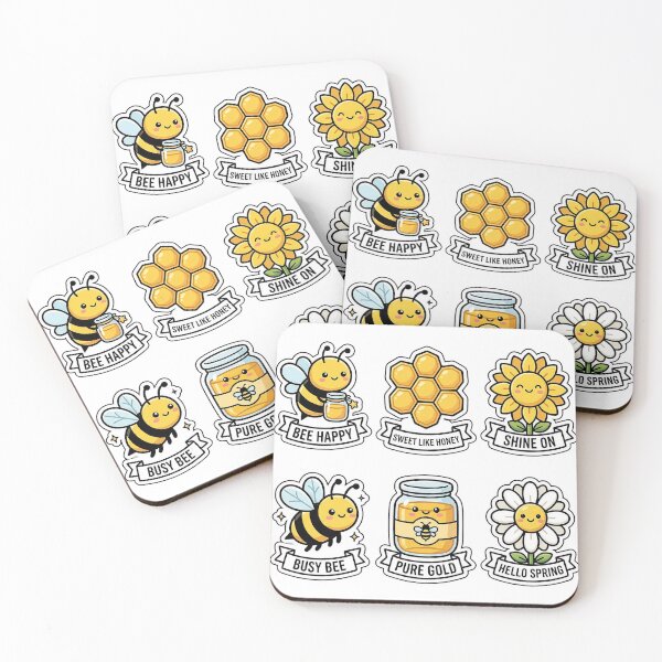 Item preview, Kawaii Happy Bee Sticker Pack - Cute Honey & Nature Puns designed and sold by SimpleP.