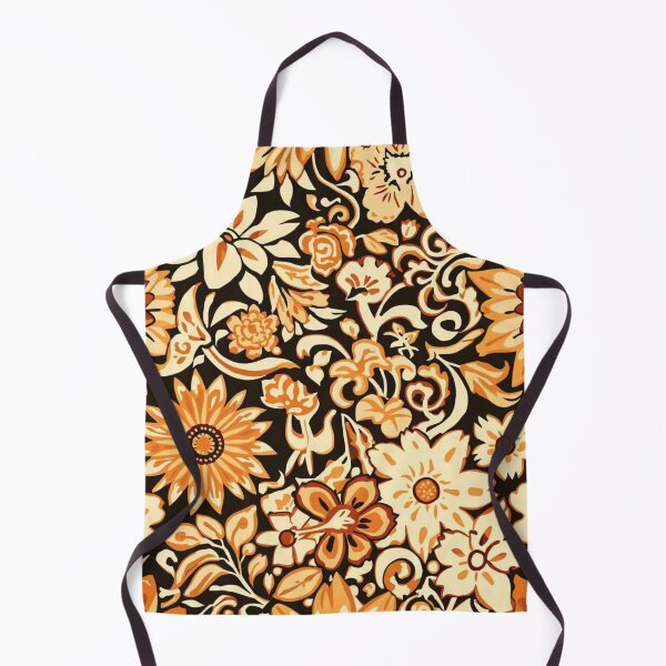 Item preview, Brown, beige, and yellow flowers on a black background designed and sold by Art70shop.