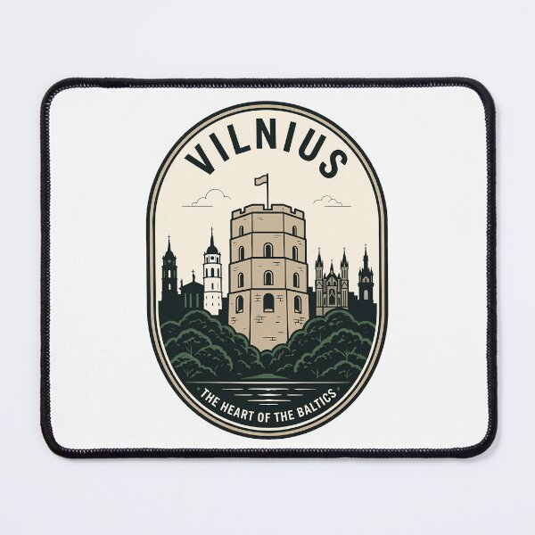 Item preview, Vilnius Lithuania Gediminas Tower Vintage Travel Emblem designed and sold by k3rstman1.
