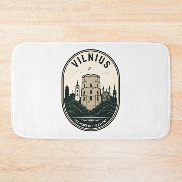 Item preview, Vilnius Lithuania Gediminas Tower Vintage Travel Emblem designed and sold by k3rstman1.