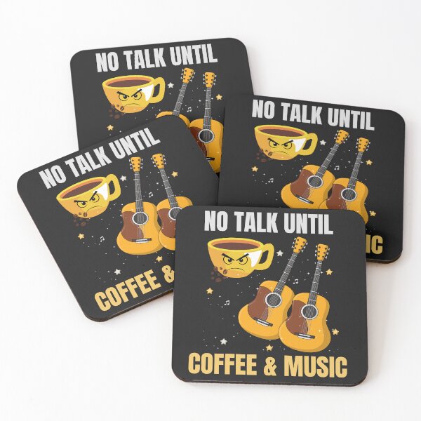 Item preview, No Talk Until Coffee And Music Funny Coffee Lover Guitar Design designed and sold by Joyful-Pixel.