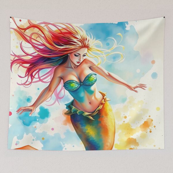 Item preview, Vibrant Mermaid in Watercolor Style designed and sold by cuprum.