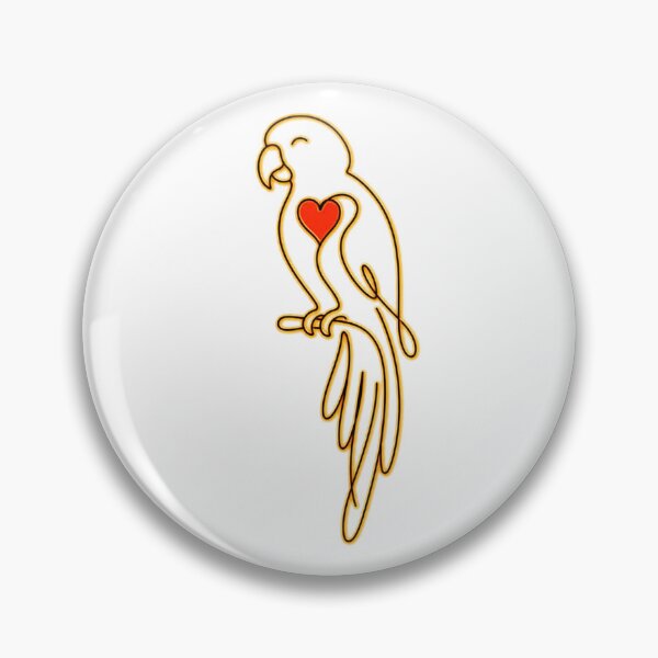 Item preview, Heartline Parrot – Minimalist One Line Parrot with Red Heart designed and sold by MarekoraStudio.
