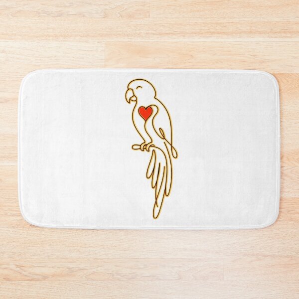 Item preview, Heartline Parrot – Minimalist One Line Parrot with Red Heart designed and sold by MarekoraStudio.