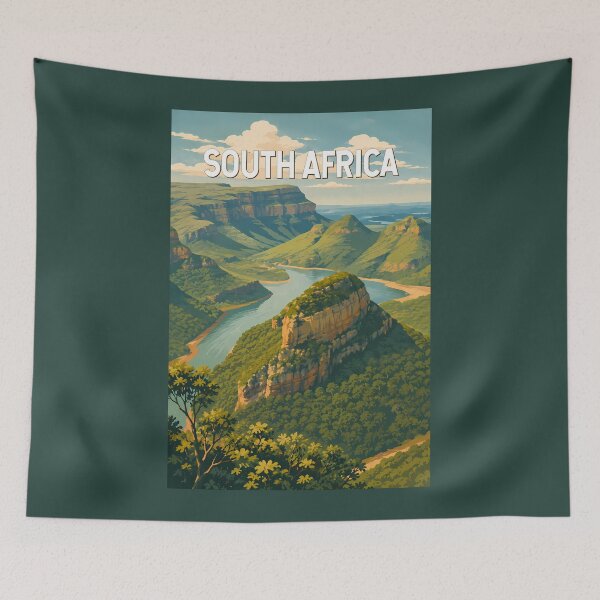 Item preview, South Africa Illustration Travel Art Vintage designed and sold by KrisSidDesigns.