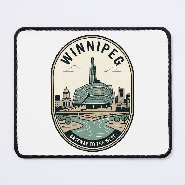 Item preview, Winnipeg Manitoba Canada Vintage Travel Badge Skyline designed and sold by k3rstman1.