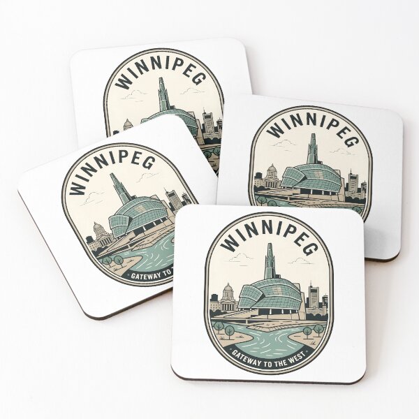 Item preview, Winnipeg Manitoba Canada Vintage Travel Badge Skyline designed and sold by k3rstman1.