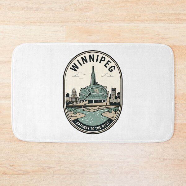 Item preview, Winnipeg Manitoba Canada Vintage Travel Badge Skyline designed and sold by k3rstman1.