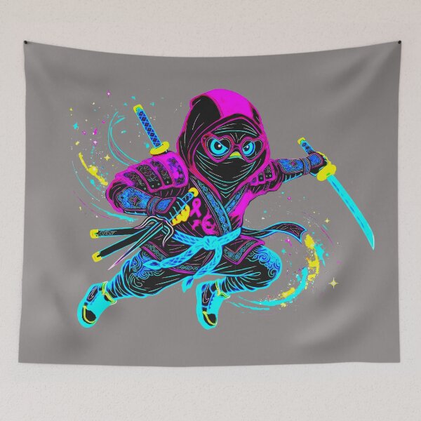 Item preview, Neon Ninja Stickers – Glow Art Designs designed and sold by Cyber-ART-Studio.