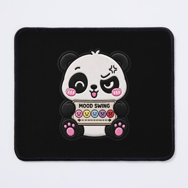 Item preview, Parche bordado divertido de panda con cambio de humor estilo Kawaii designed and sold by ColorSplash123.