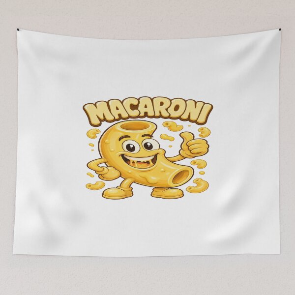 Item preview, Macaroni Cute Pasta Character | Funny Cheesy Cartoon Design for Food Lovers & Playful Vibes designed and sold by Bright Nest Studio.