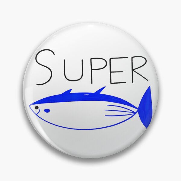 Item preview, Super Tuna Cute Blue Fish Drawing Minimalist Nautical Ocean Life Art designed and sold by PhocoNibict.