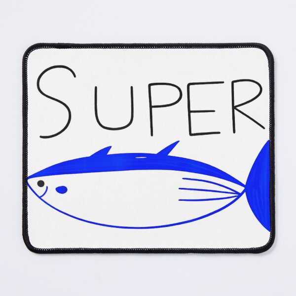 Item preview, Super Tuna Cute Blue Fish Drawing Minimalist Nautical Ocean Life Art designed and sold by PhocoNibict.