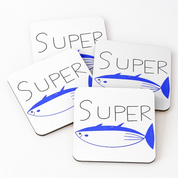 Item preview, Super Tuna Cute Blue Fish Drawing Minimalist Nautical Ocean Life Art designed and sold by PhocoNibict.