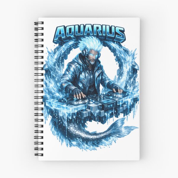 Item preview, Futuristic Aquarius DJ Zodiac Cosmic designed and sold by  ZenRave Designs.