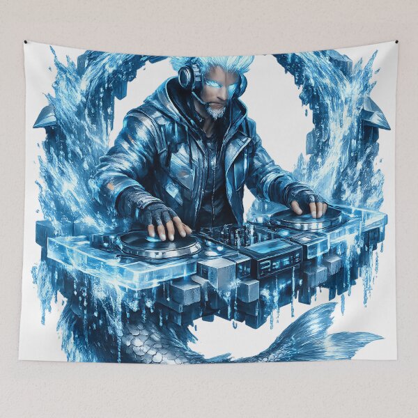 Item preview, Futuristic Aquarius DJ Zodiac Cosmic designed and sold by  ZenRave Designs.