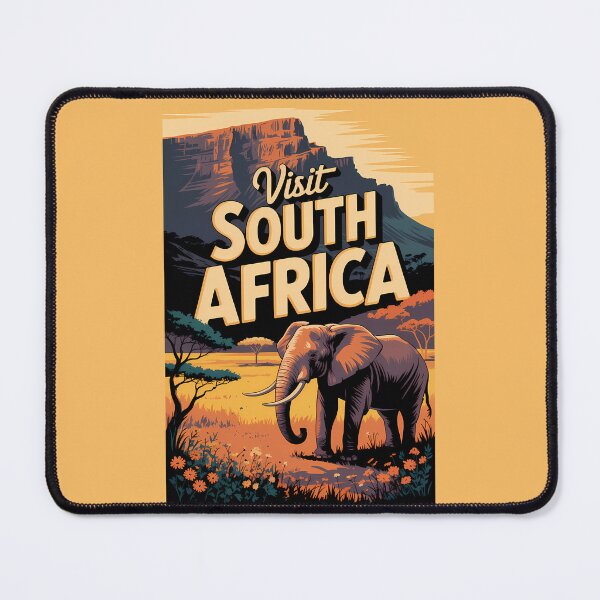Item preview, South Africa Elephant Animal Illustration Travel Art Vintage designed and sold by KrisSidDesigns.