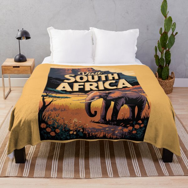 Item preview, South Africa Elephant Animal Illustration Travel Art Vintage designed and sold by KrisSidDesigns.