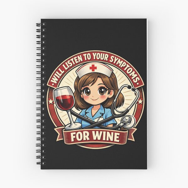 Item preview, Enfermera divertida que escucha a cambio de vino (humor de enfermera titulada) designed and sold by Tsugraf Designs.