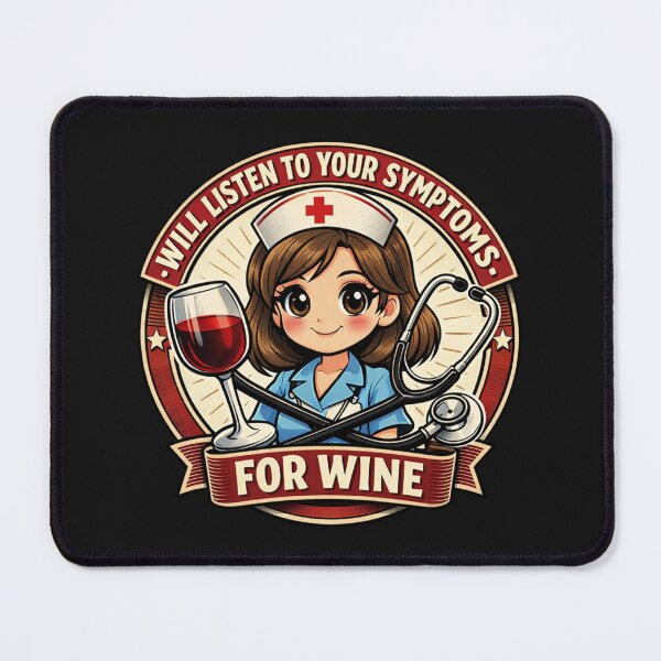 Item preview, Funny Nurse Will Listen For Wine RN Humor designed and sold by Tsugraf Designs.