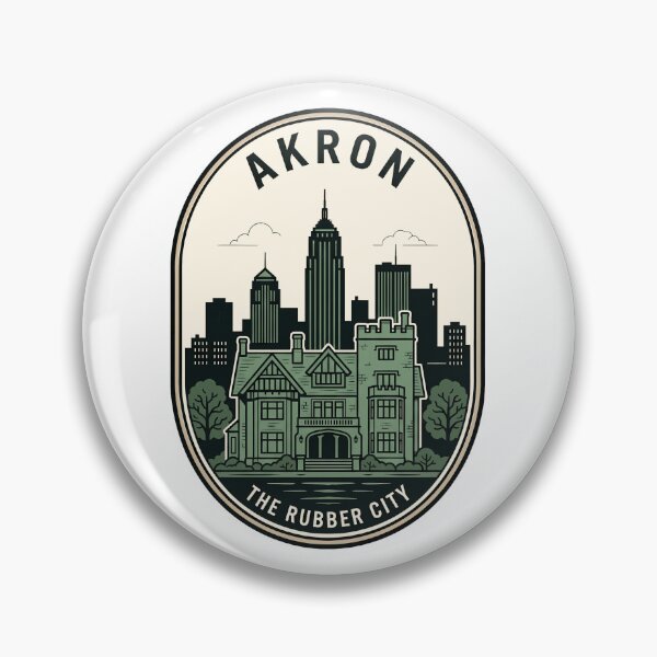 Item preview, Akron Ohio Rubber City Vintage Travel Badge designed and sold by k3rstman1.
