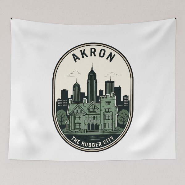 Item preview, Akron Ohio Rubber City Vintage Travel Badge designed and sold by k3rstman1.