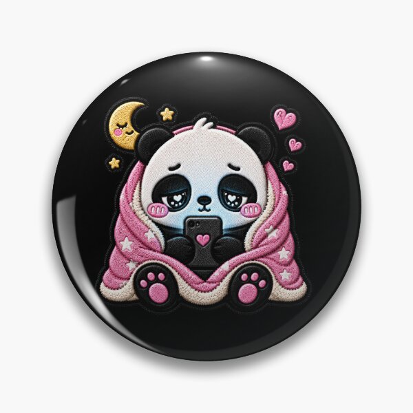 Item preview, Late Night Scroll Panda Embroidery Patch Cute designed and sold by ColorSplash123.