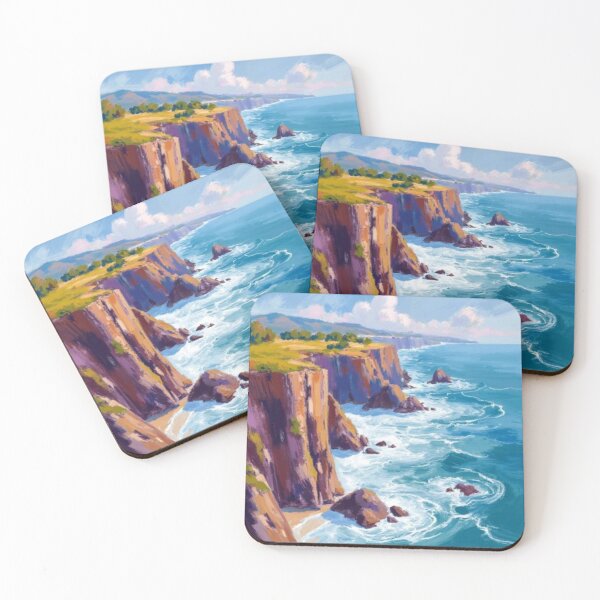 Item preview, California cliff oil painting designed and sold by cloudzer0000.