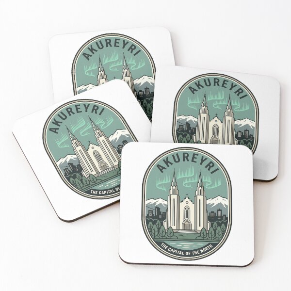 Item preview, Akureyri Iceland Church Aurora Borealis Travel Badge designed and sold by k3rstman1.