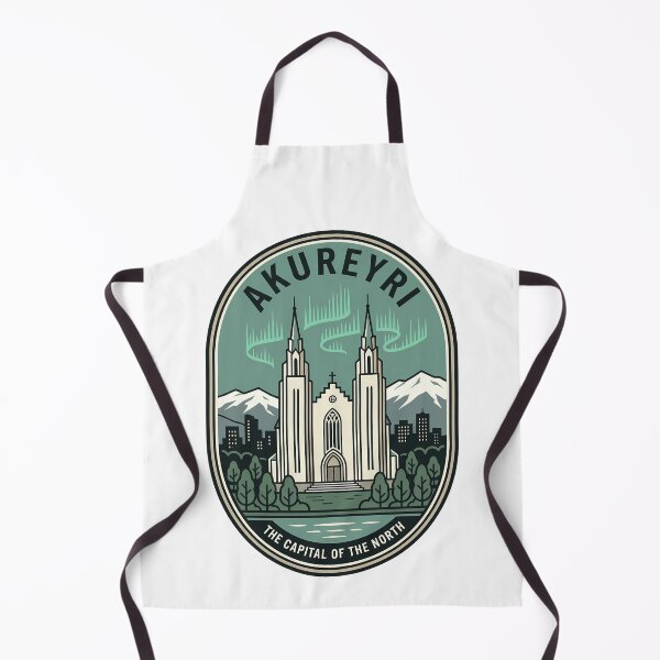 Item preview, Akureyri Iceland Church Aurora Borealis Travel Badge designed and sold by k3rstman1.