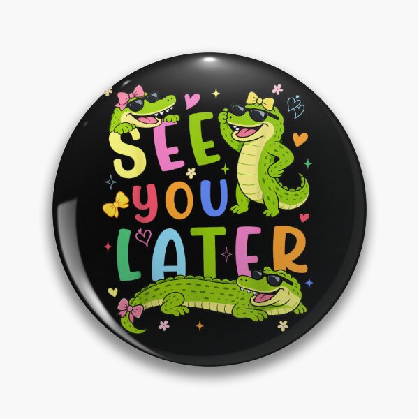 Artikelvorschau, Bis später, Alligator! Niedliche Retro-Krokodilfiguren für Kinder und die Schule. entworfen und verkauft von PhocoNibict.