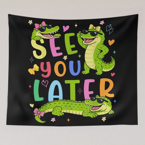 Item preview, See You Later Alligator Cute Retro Crocodile Characters For Kids School designed and sold by PhocoNibict.