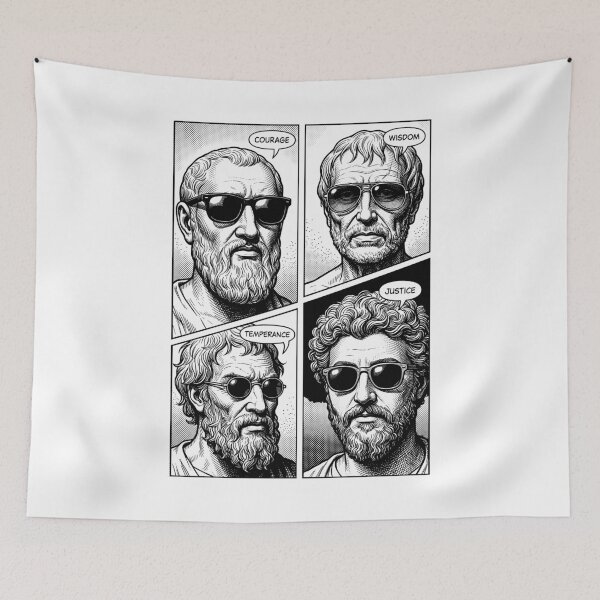 Item preview, Stoic Virtues Wisdom Temperance Justice Courage Comic designed and sold by GrandeDuc.