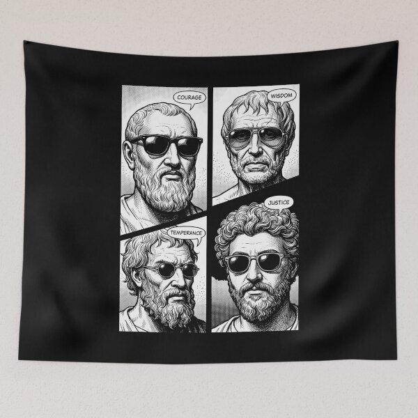 Item preview, Stoic Virtues Wisdom Temperance Justice Courage Comic designed and sold by GrandeDuc.