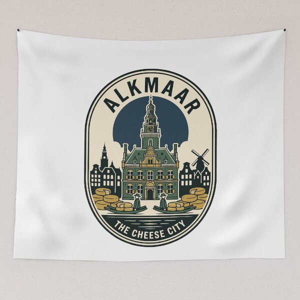 Item preview, Vintage Alkmaar Netherlands Cheese City Travel Badge designed and sold by k3rstman1.