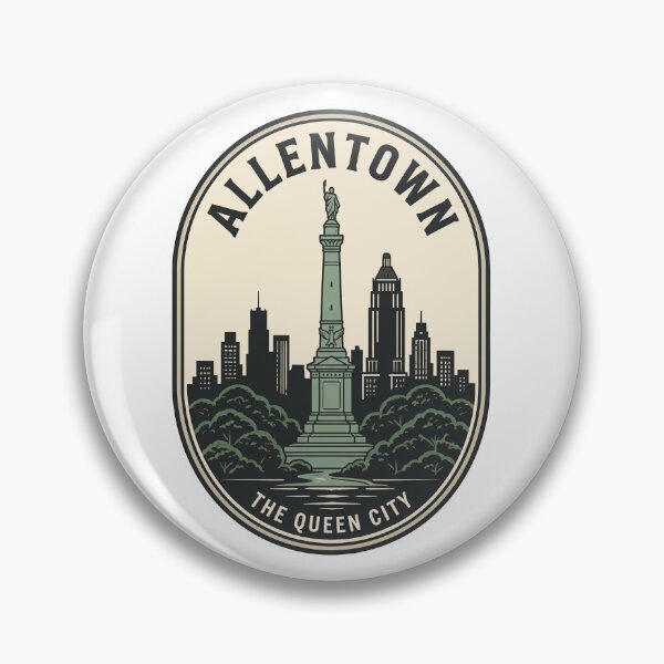 Item preview, Vintage Allentown Pennsylvania Queen City Skyline Badge designed and sold by k3rstman1.
