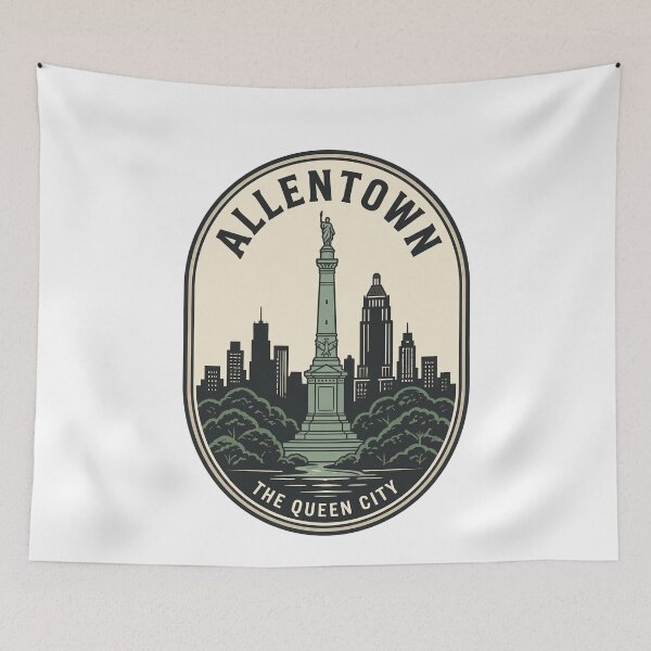 Item preview, Vintage Allentown Pennsylvania Queen City Skyline Badge designed and sold by k3rstman1.