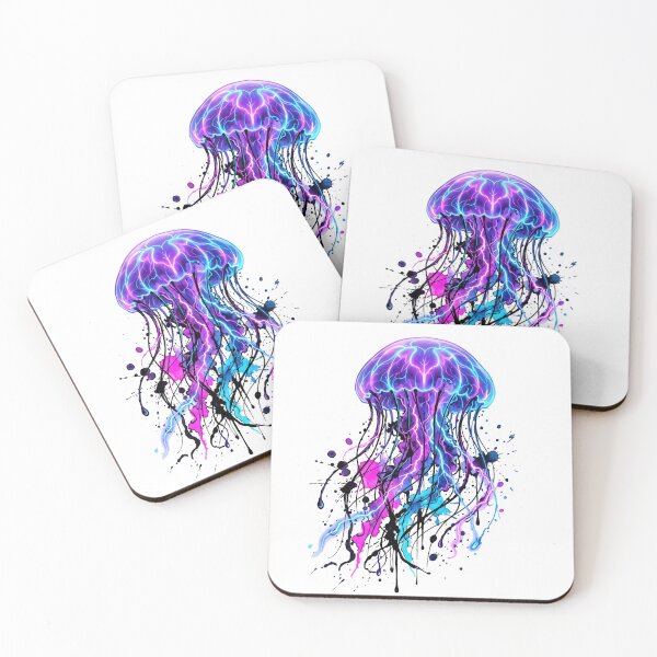 Artikelvorschau, Electric Drift: Neon Ink Jellyfish - Summer Ink entworfen und verkauft von OnikaD art.