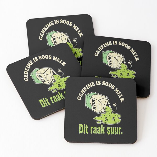 Item preview, Geheime Is Soos Melk Retro Cartoon Afrikaans Quote T-Shirt designed and sold by EishApparel.