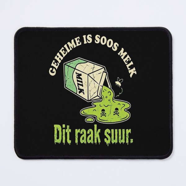 Item preview, Geheime Is Soos Melk Retro Cartoon Afrikaans Quote T-Shirt designed and sold by EishApparel.