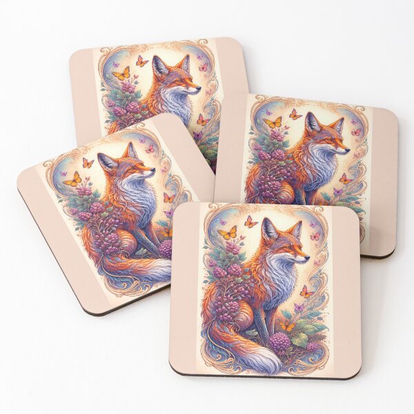 Item preview, Vibrant Fox Among Butterflies designed and sold by cuprum.