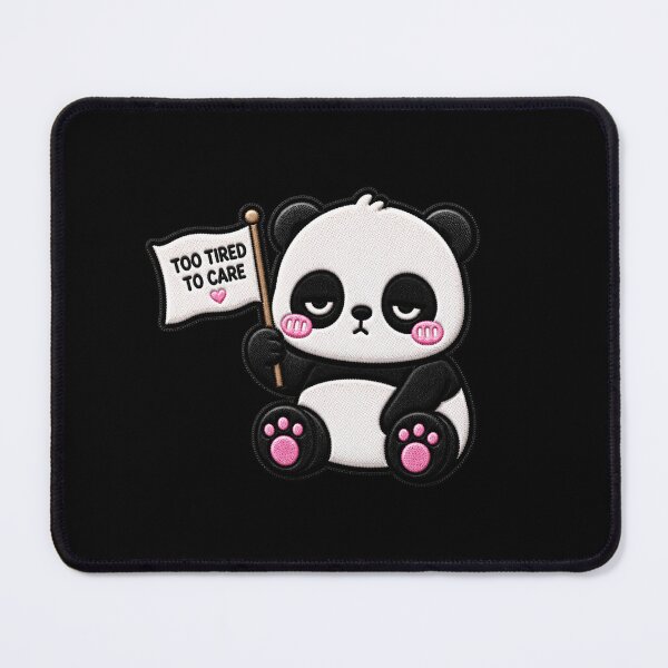 Item preview, Too Tired To Care Panda Embroidery Patch Cute designed and sold by ColorSplash123.