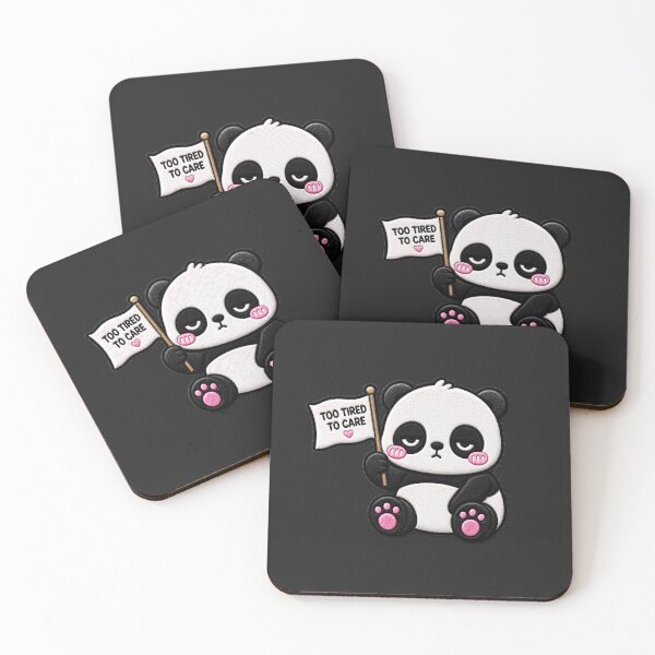 Item preview, Too Tired To Care Panda Embroidery Patch Cute designed and sold by ColorSplash123.