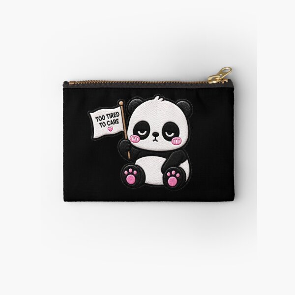 Item preview, Too Tired To Care Panda Embroidery Patch Cute designed and sold by ColorSplash123.