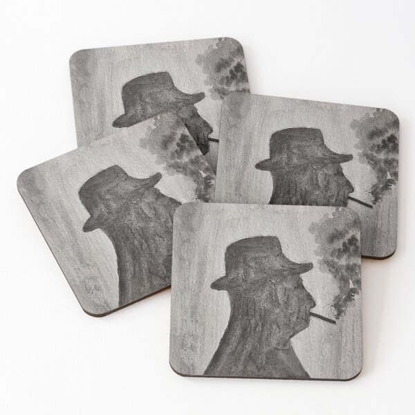 Item preview, Noir Smoke - Original Abstract Watercolor Character Art designed and sold by AliAltinelArt.