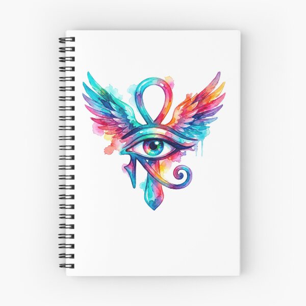 Item preview, Mystical Colorful Winged Ankh with Eye of Horus Tattoo designed and sold by GulfSignature.