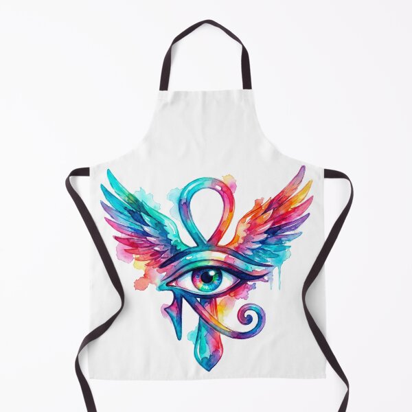 Item preview, Mystical Colorful Winged Ankh with Eye of Horus Tattoo designed and sold by GulfSignature.